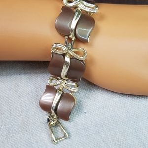 Vintage Brown & Gold Thermoset Bracelet